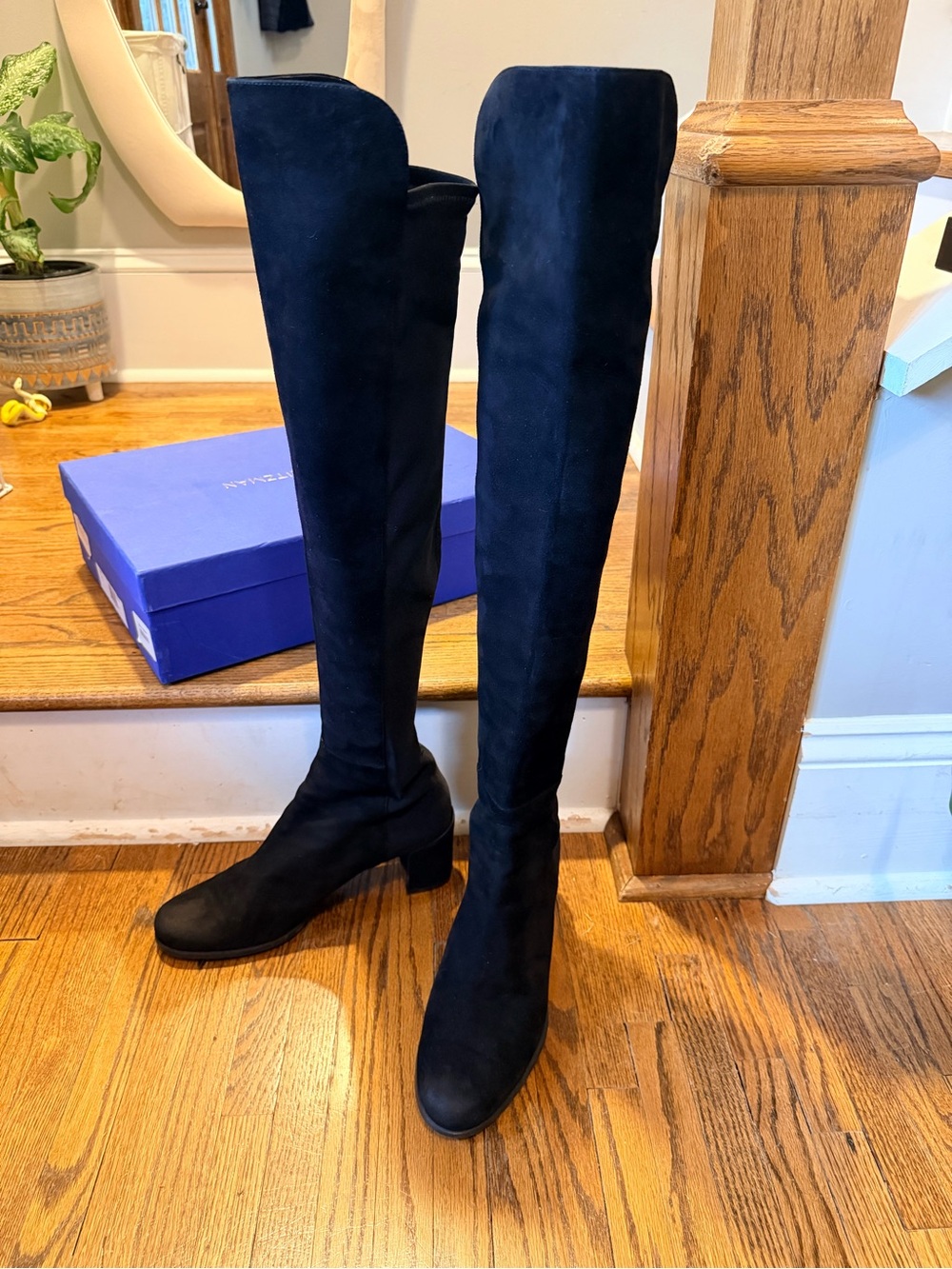 Stuart Weitzman Over-the-Knee Suede Black Boots
